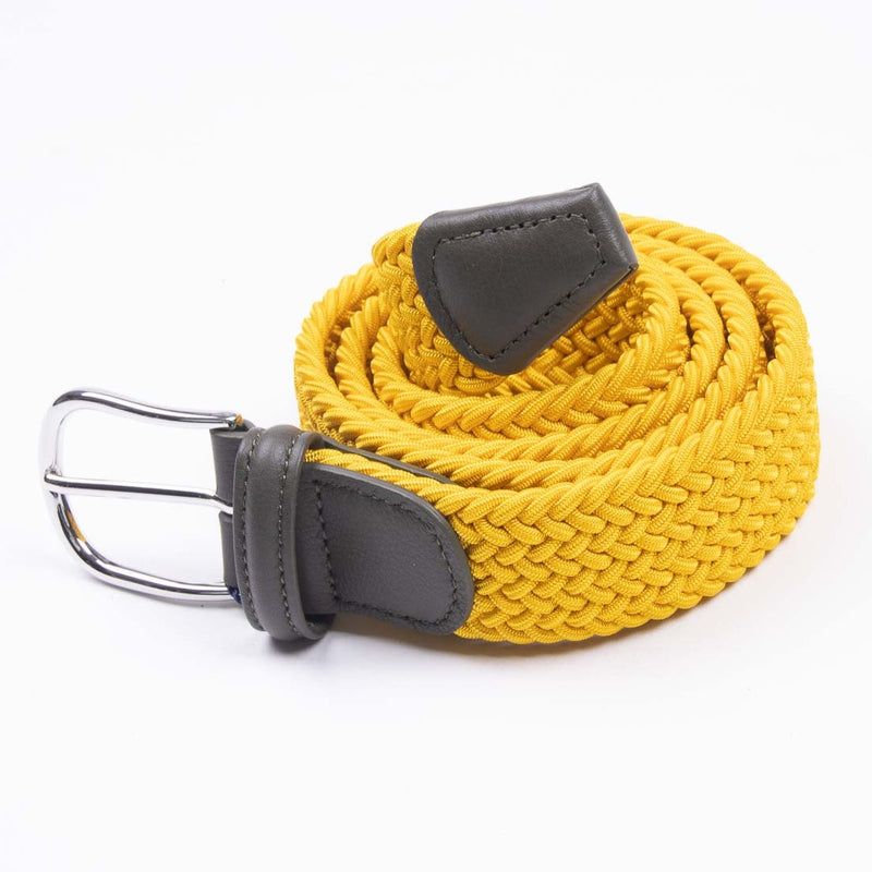 Woven Elasticated Belt - Mustard