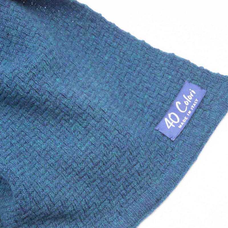 Basketweave Knitted Scarf - Petrol