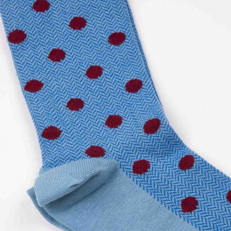 Dots & Chevron Socks - Blue/Light Blue