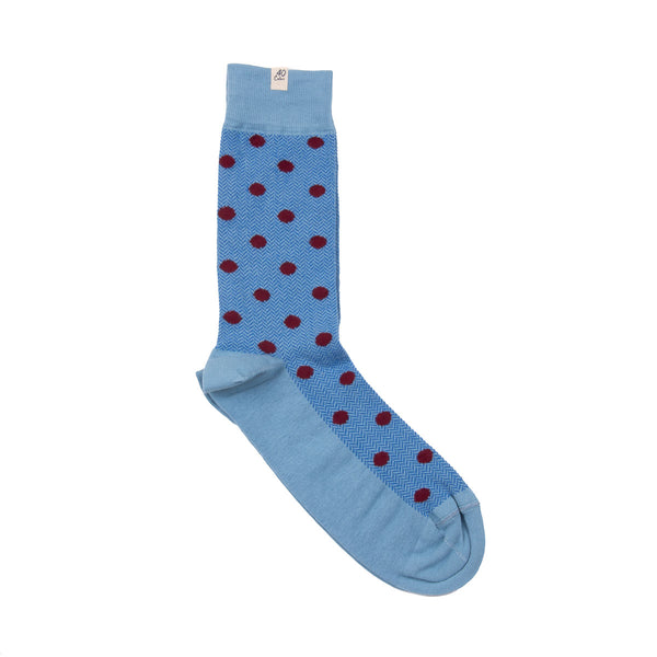 Dots & Chevron Socks - Blue/Light Blue