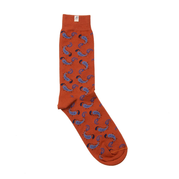 Paisley Socks - Rust