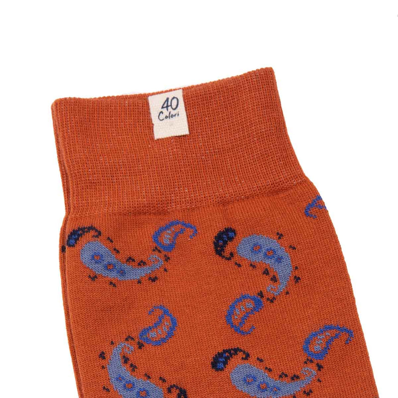 Paisley Socks - Rust