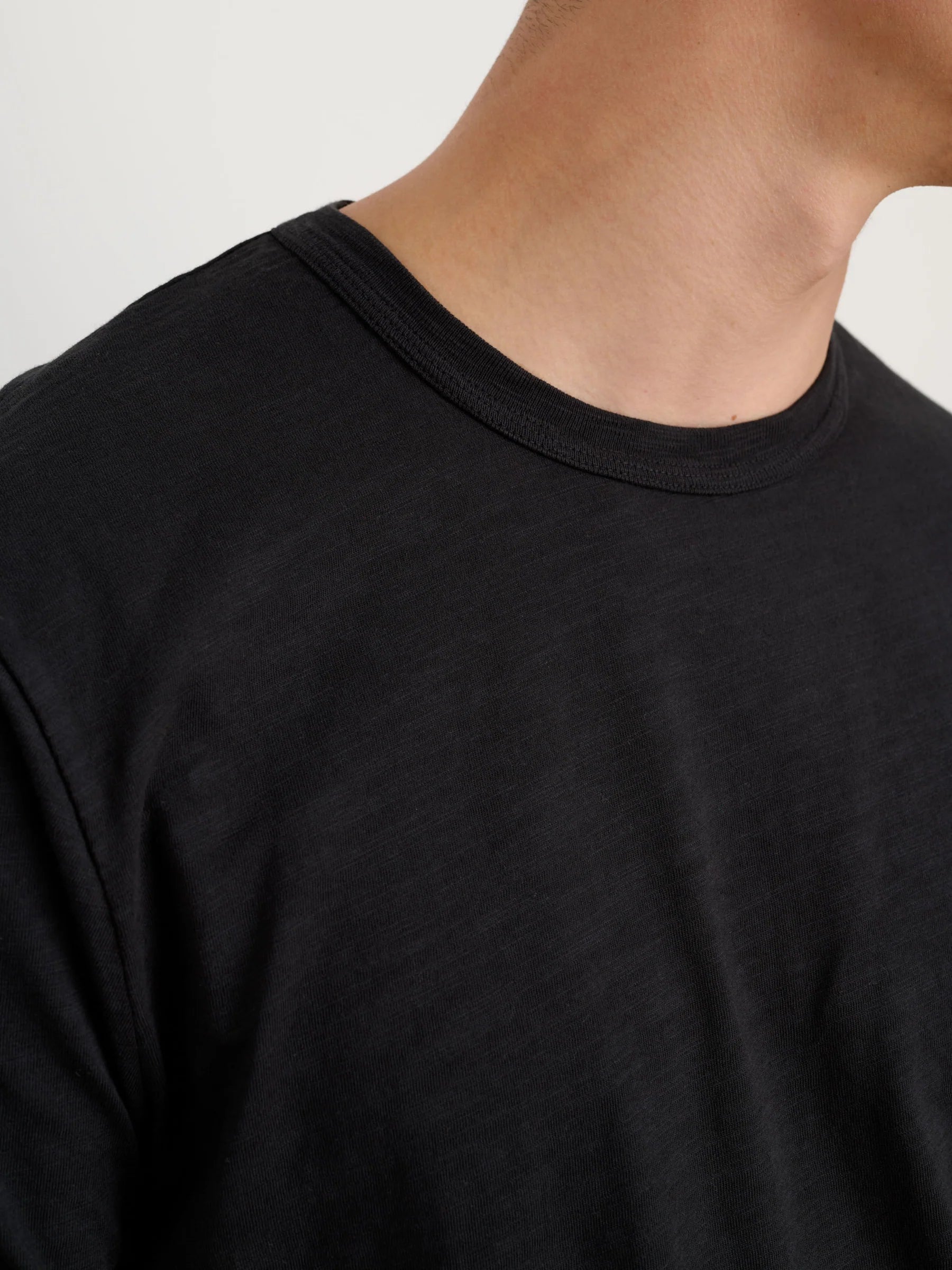 Slub Cotton T-Shirt - Black