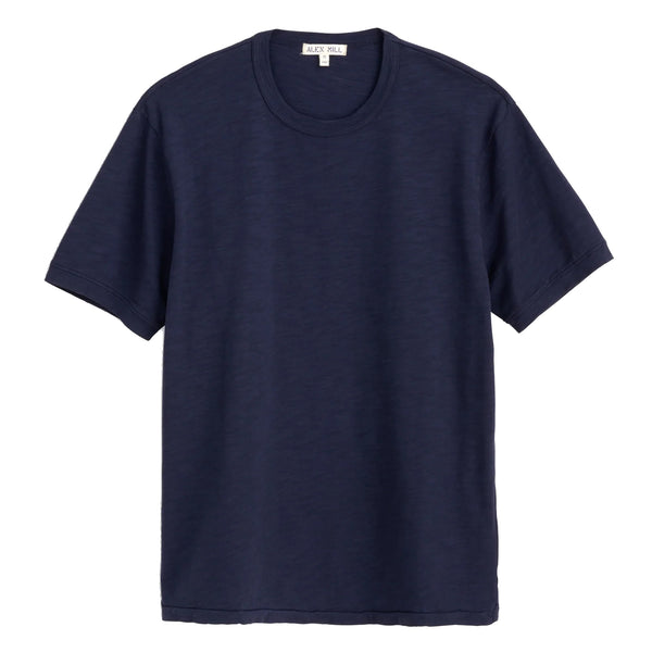 Slub Cotton T-Shirt - Navy