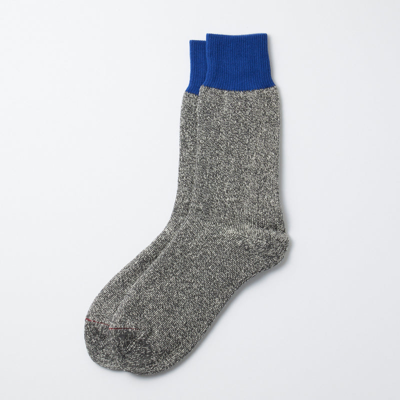 Double Face Silk Crew Socks - Blue/Gray