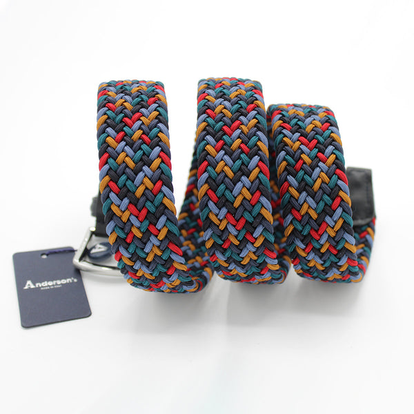 Woven Elasticated Belt - Dark Multi