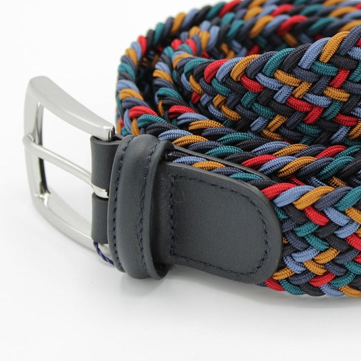 Woven Elasticated Belt - Dark Multi