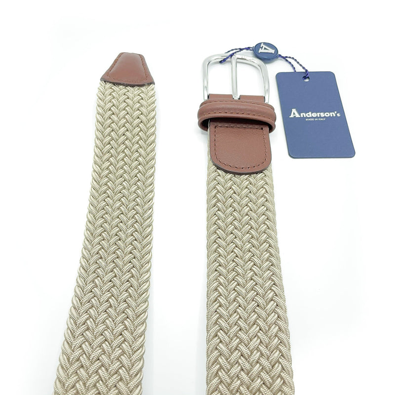 Woven Elasticated Belt - Gold