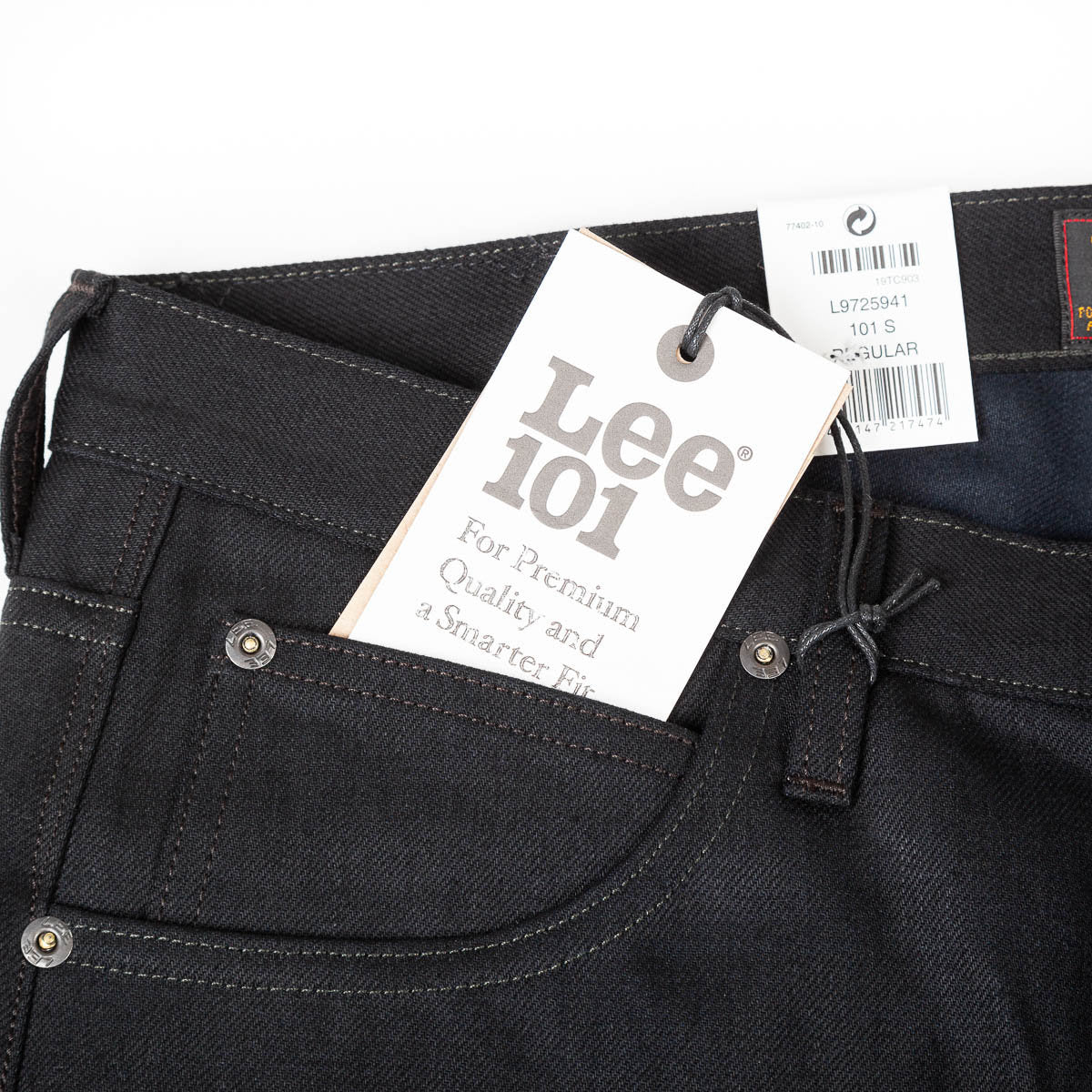 Men's Lee 101 S Regular Fit Button Fly Jean in Dry Black